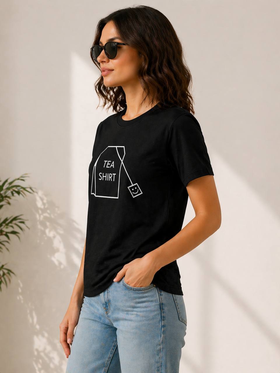 Կանացի բամբակյա շապիկ, բազային, Women's Clothing — buy online on Breeze 3