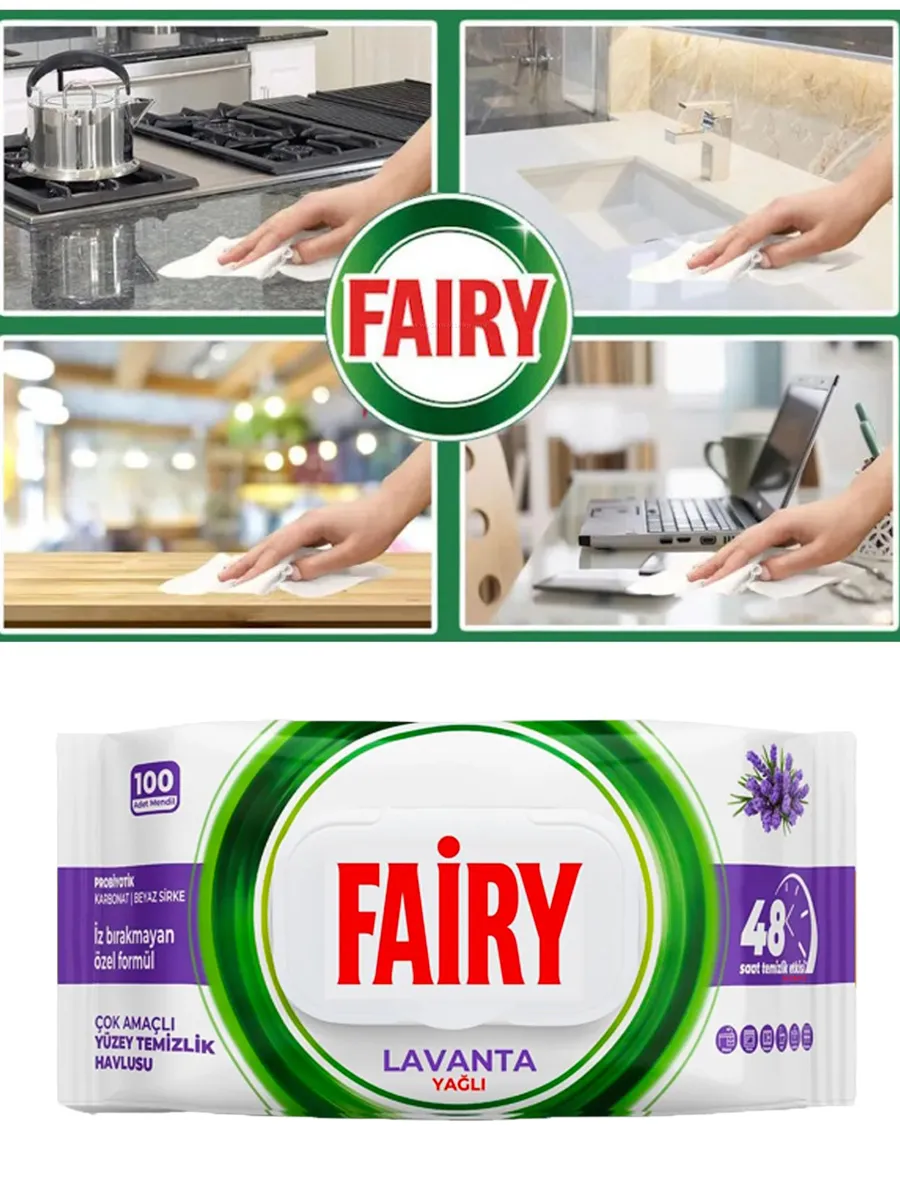 FAIRY` խոնավ անձեռոցիկներ, կենցաղային, 100 հատ, Хозяйственные товары и средства ухода — купить онлайн на Breeze 2